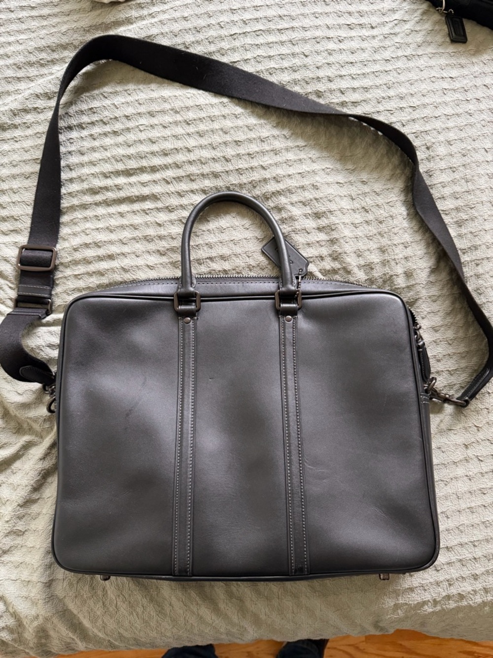 Coach Metropolitan Leather Laptop Briefcase with Shoulder Strap